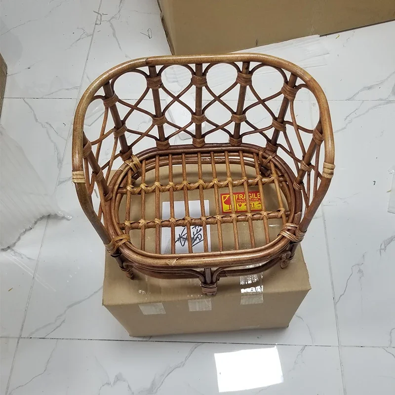 Newborn Photography Props Bed Infant Woven Rattan Basket Vintage Baby Photo Shoot Furniture Posing Accessories for Bebe