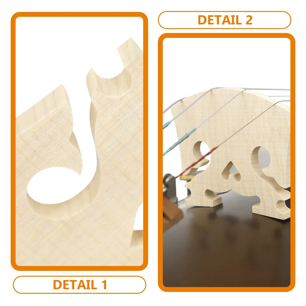 

10Pcs Heart Style Maple Violin Bridge Improved Tone Durable Stylish Small Size Easy Carry Practice Performance