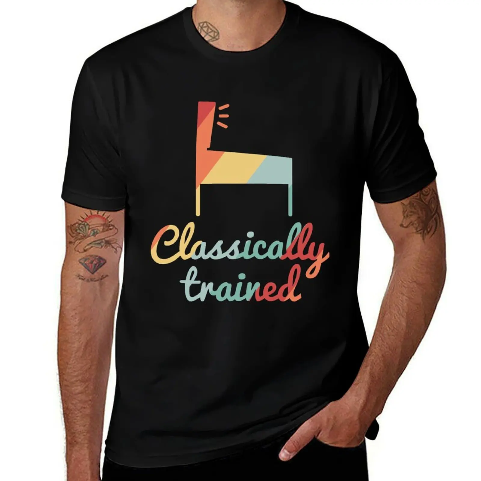 Classically Trained Vintage Pinball T-Shirt Big and Tall Gym T-Shirt
