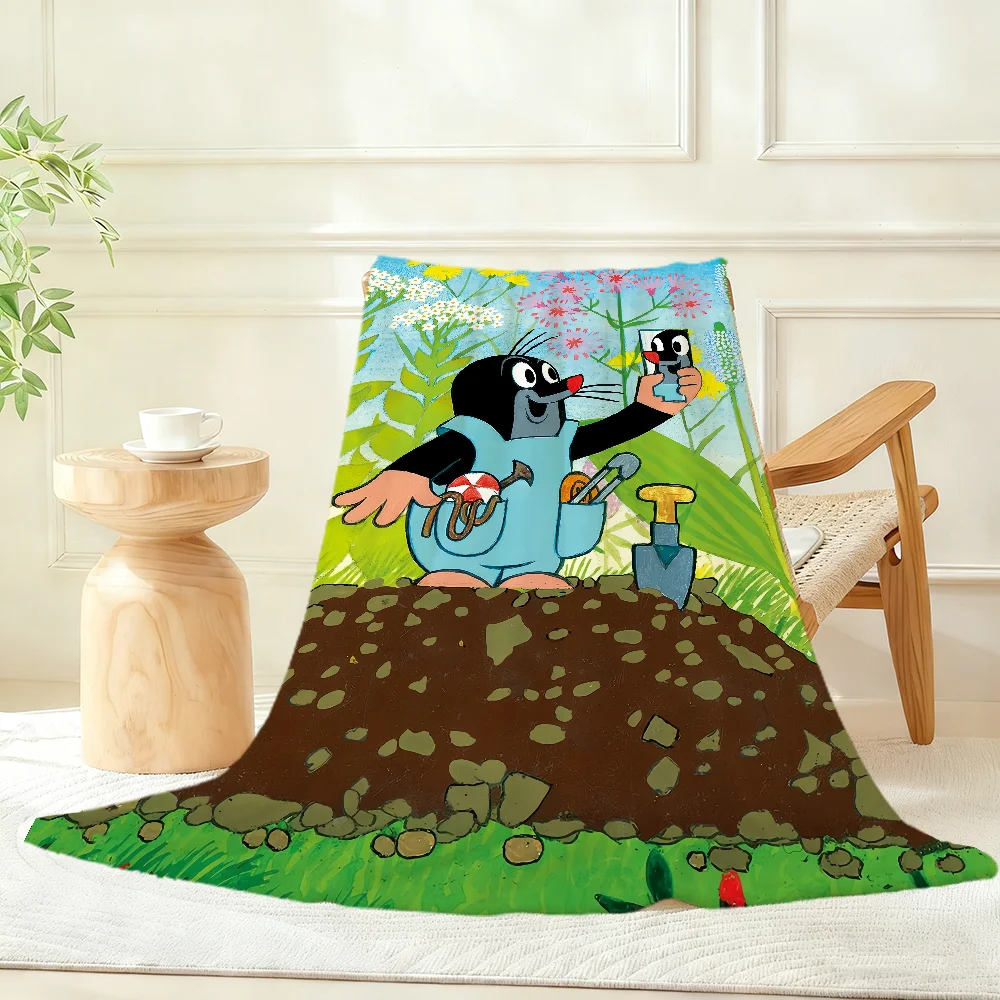 The L-Little Cute M-Mole Blanket Throw Super Cosy Plush Living Room Sofa Couch Childish Birthday Gifts