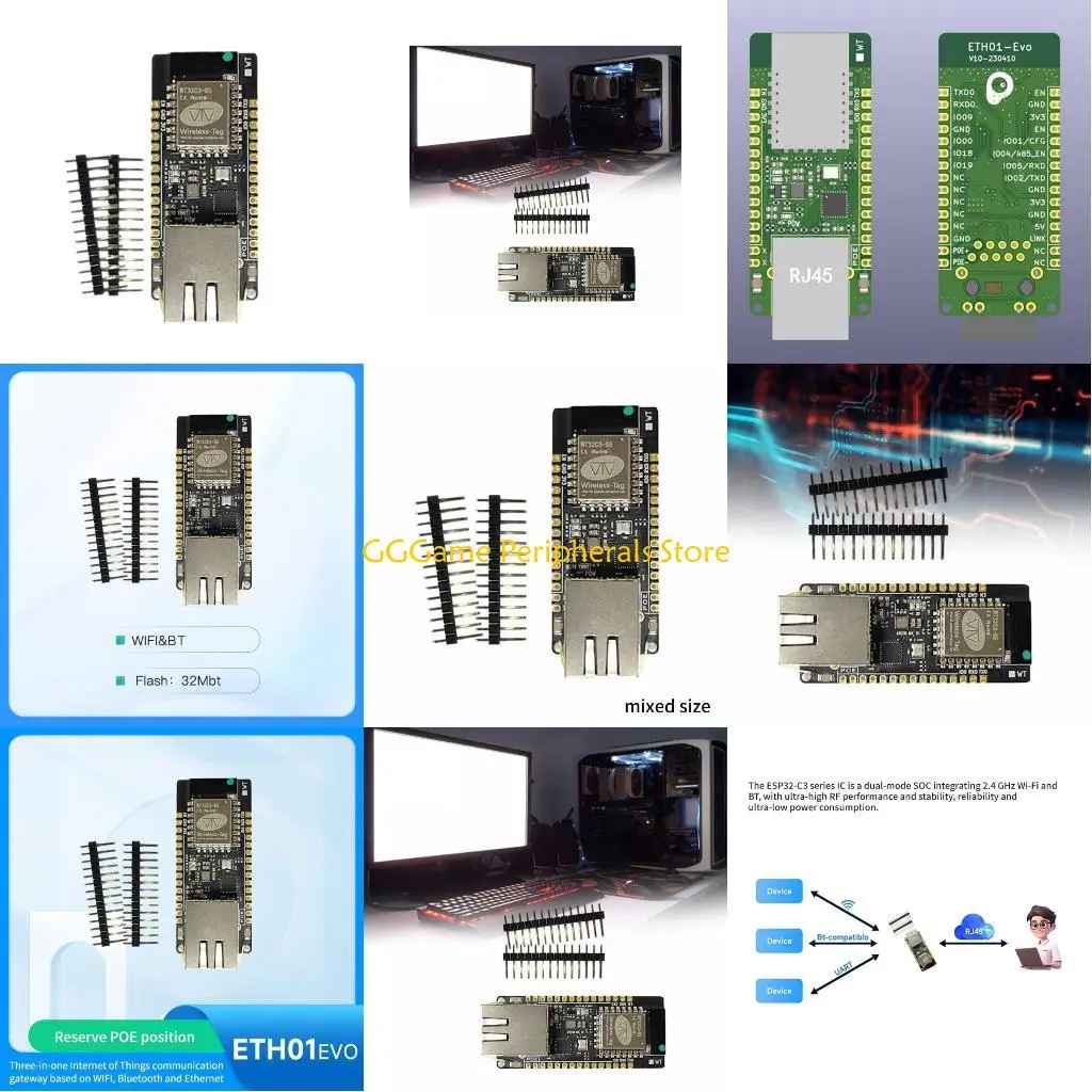 

U55B ETH01-EVO ESP32-C3 Development Board Series Super Mini Hat WiFi Bluetooth-compatible Ethernet 3 in 1 IoT