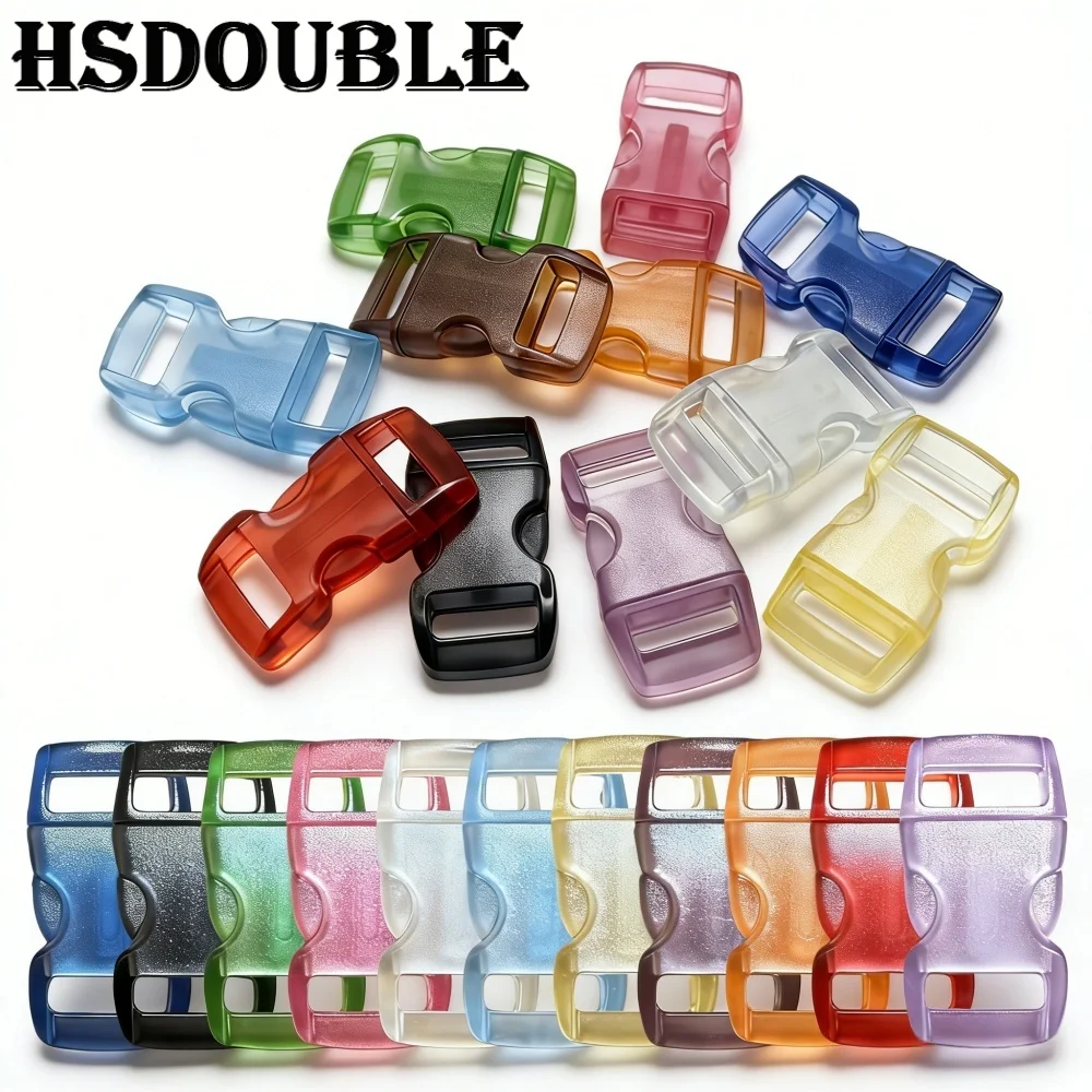 11-110pcs 10mm Transparent Colorful Mini Plasitc Side Release Buckles for Bracelet Craft Cat Collar Fasteners