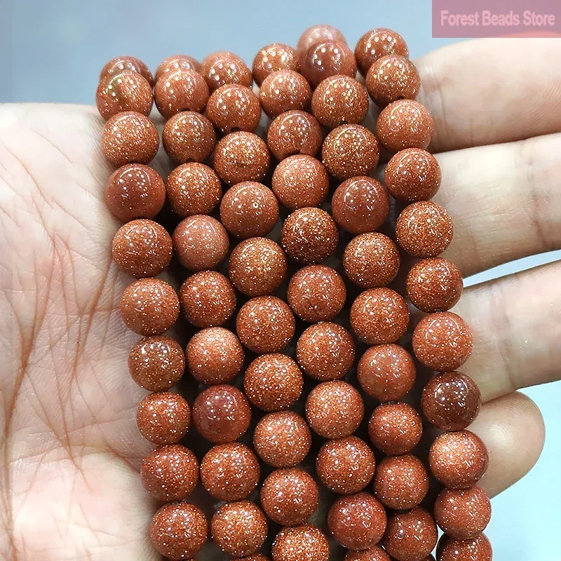 Gold SandStone Round Loose Beads for Handmade Jewelry Making Natural Stone Beads  Diy Bracelet Earrings 15