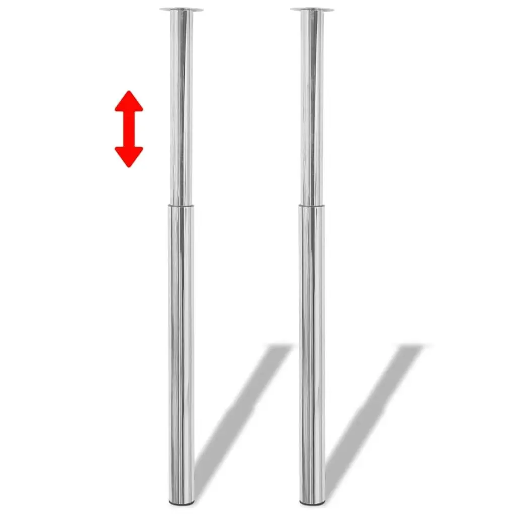 

Adjustable Chrome Iron Table Legs Set of 2 Medium Height Easy Assembly Sturdy and Durable