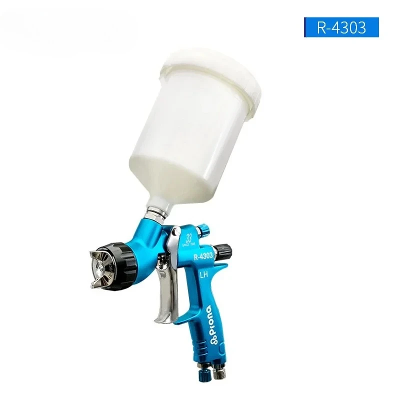 R-4303 MP HVLP Car Paint Spray Gun,Middle-pressure R4303 Car Painting Gun, 600cc Plastic Cup Gravity Feed Type