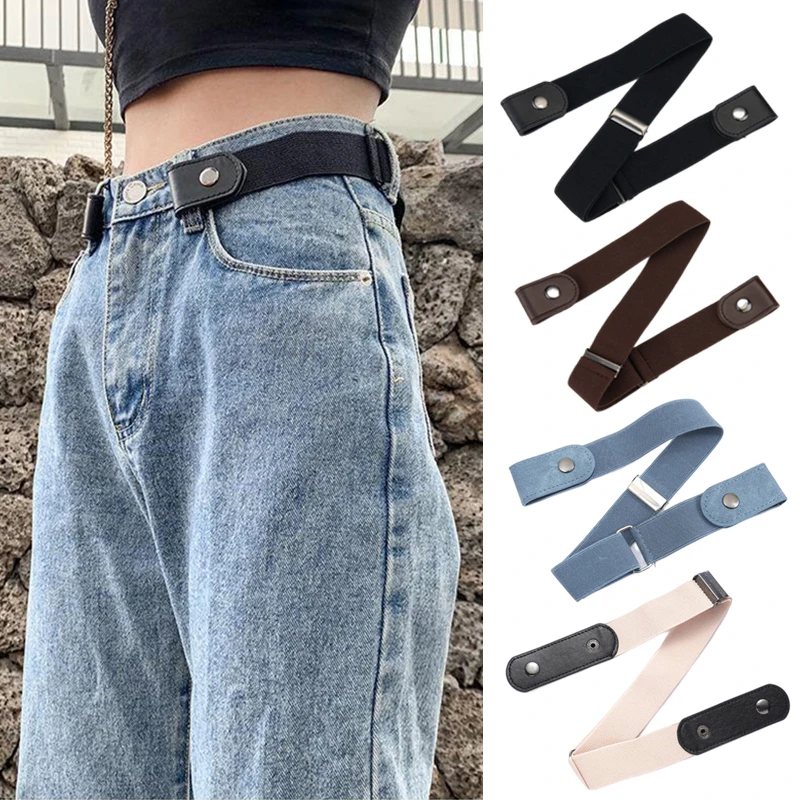 1PC Adjustable Stretch Elastic Waist Band Invisible Belt Buckle-Free Belts for Women Men Jean Pants Dress No Buckle Easy To Wear