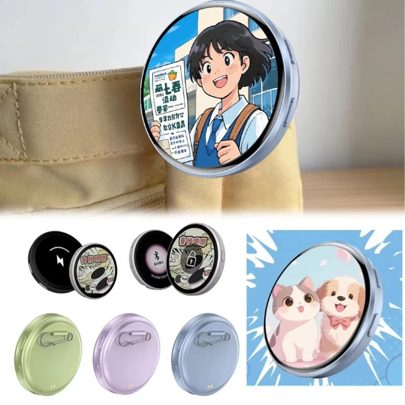 

Dynamic Display Electronic Badge 1.7 Inch Screen Support GIF Video Bluetooth Rechargeable Customizable Badge for Events ﻿Gifts