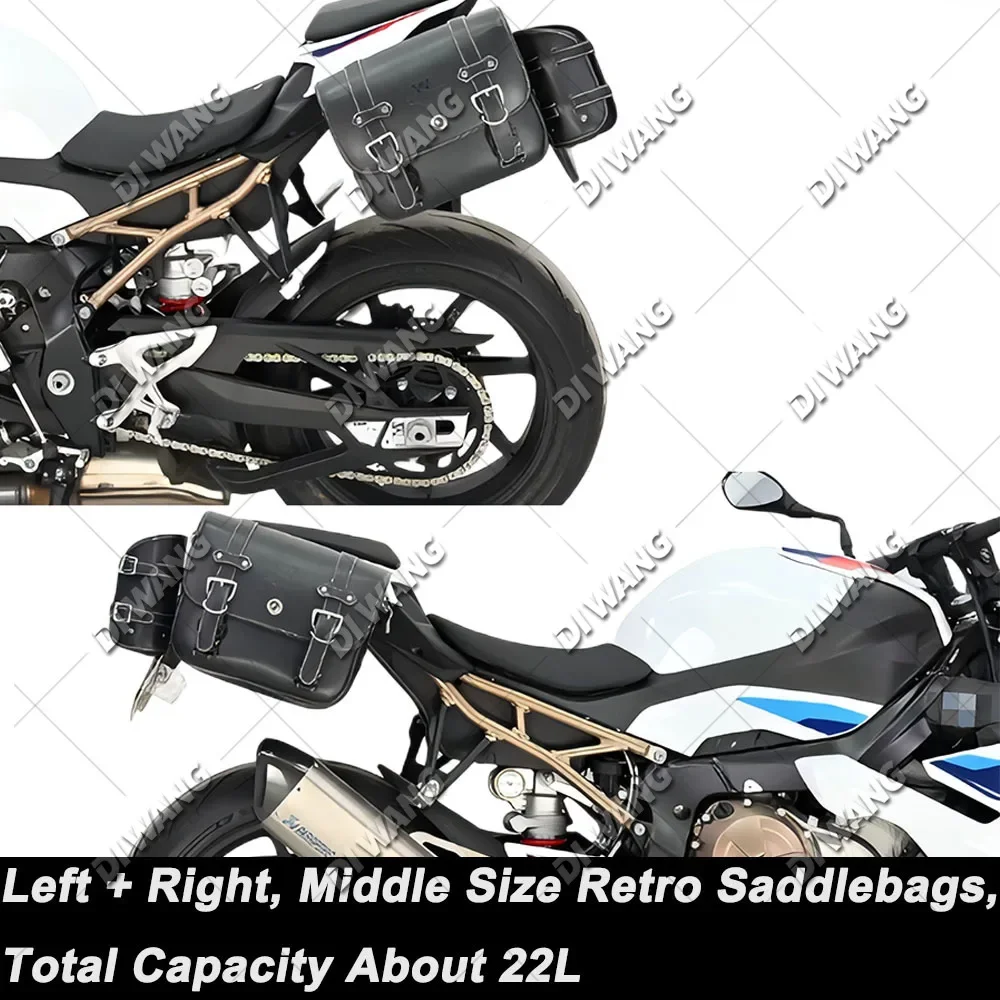Motorcycle Vintage Side Saddlebags Waterproof Quick Release Helmet Bag Side Case For BMW S 1000 R S1000R 2023 Modified Parts