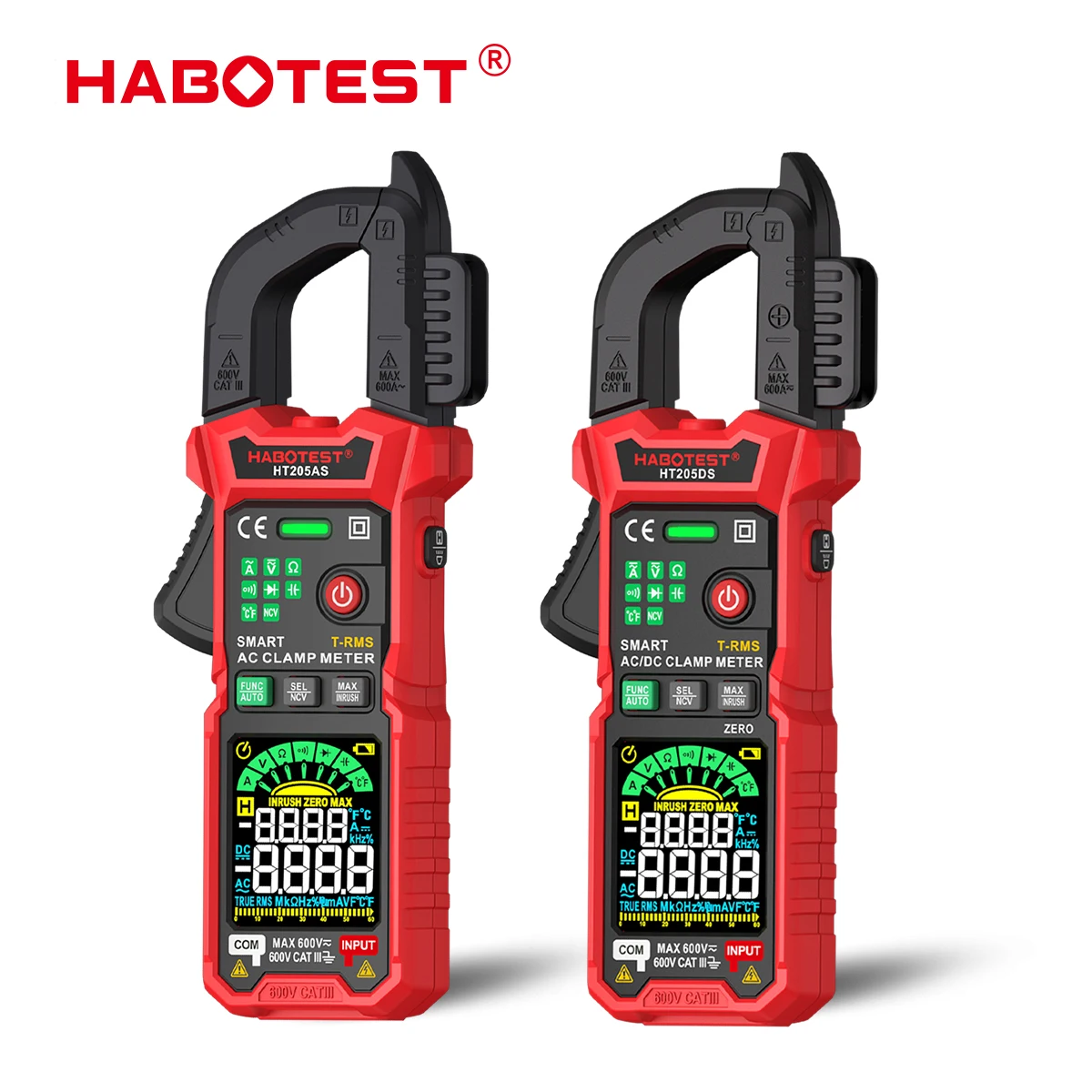 Habotest Digital Clamp Meter 600a Ac Current Tester Resistance Temperature Diode/capacitance Analyzer Iii 600v HT205AS DS Series