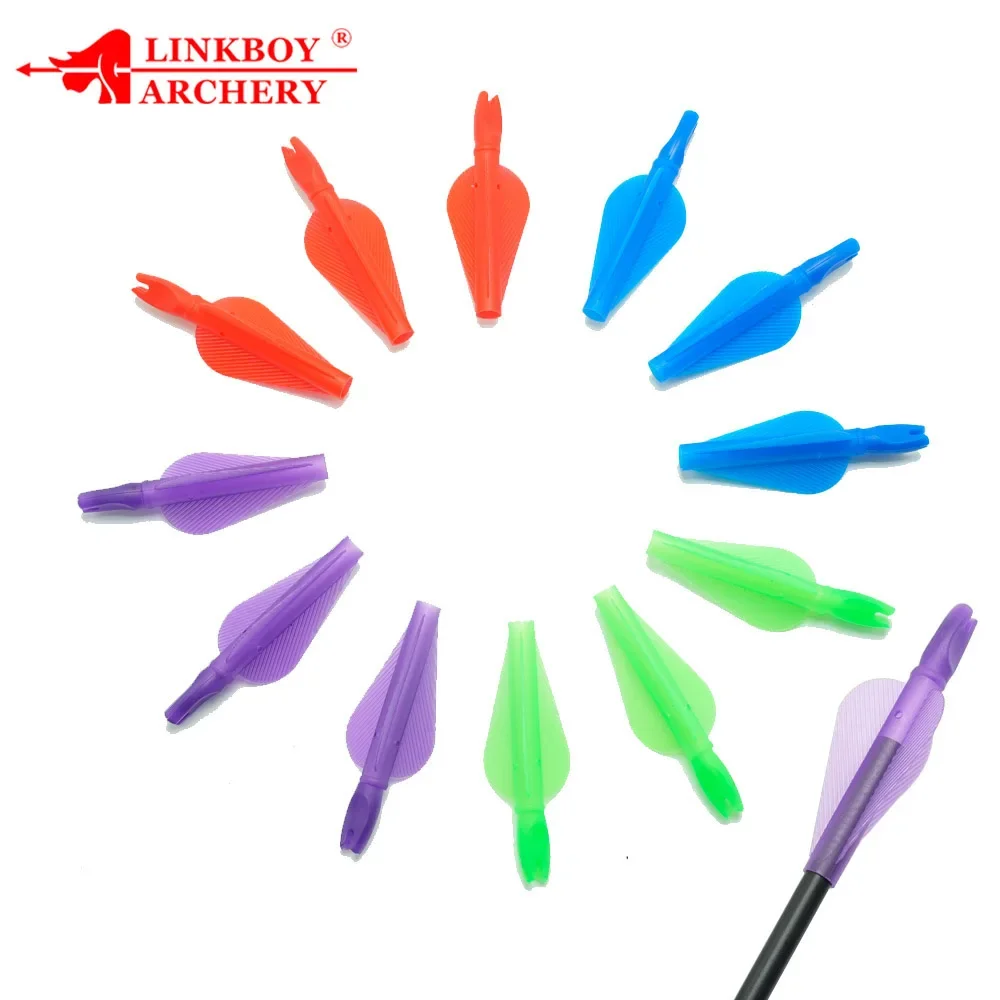 

2.5" Archery Conjouned Arrow Nocks and Feathers ID 8mm Coat Nocks for Shaft Bow Hunting 50pcs