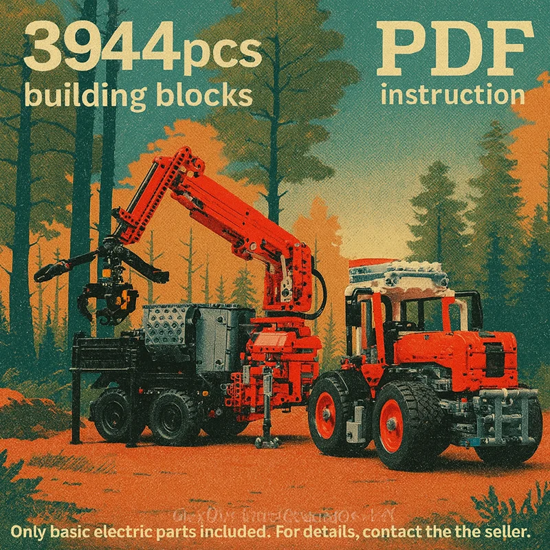 

Building Blocks Set SKH-150 Wood Chipper Trailer Model DIY Assembly Bricks Machinery Collection Educational Toys Gift