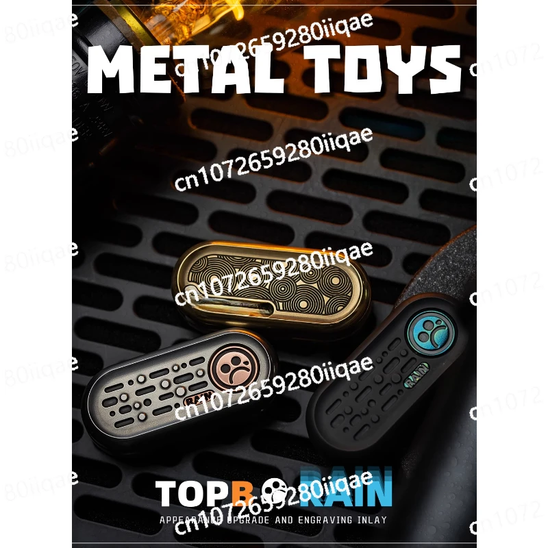 TopB Rain Mechanical Push Card Fingertip Gyro EDC Metal Decompression Toy Tide Play