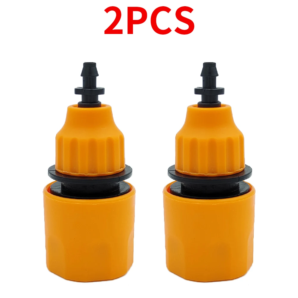 WUJIE 2PCS Quick Coupling Adapter with 1/4 (ID 4mm) or 3/8 inch (8mm) Barbed Connector for Irrigation Garden Watering Greenhouse