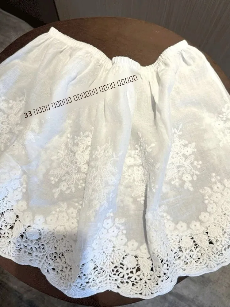 

Faionable ort f Skirt with Lace Trim Inner Wear Autumn Winter Commute High Waist A-Line Korean Sle Skirt