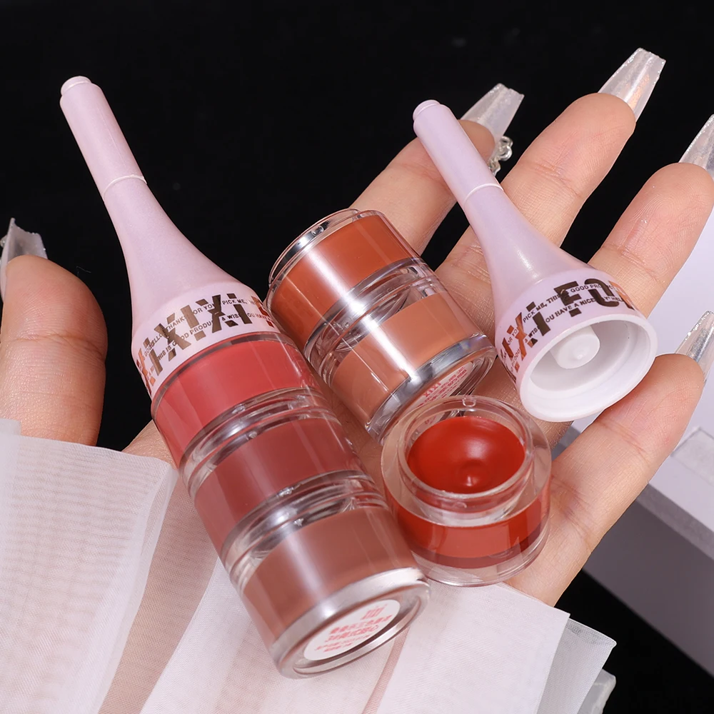 3pc/set Lipstick Matte Velvet Lip Mud Non-stick Cup Waterproof Long Lasting Lips Makeup Tint Easy To Color Sexy Red Lip Gloss