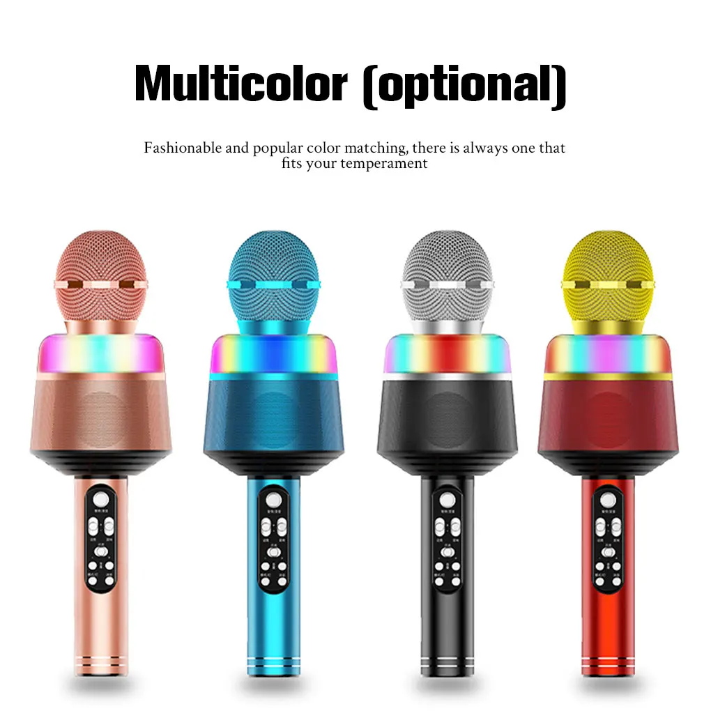 Micrófono inalámbrico Altavoz Reproductor KTV Efecto de sonido Micrófono recargable