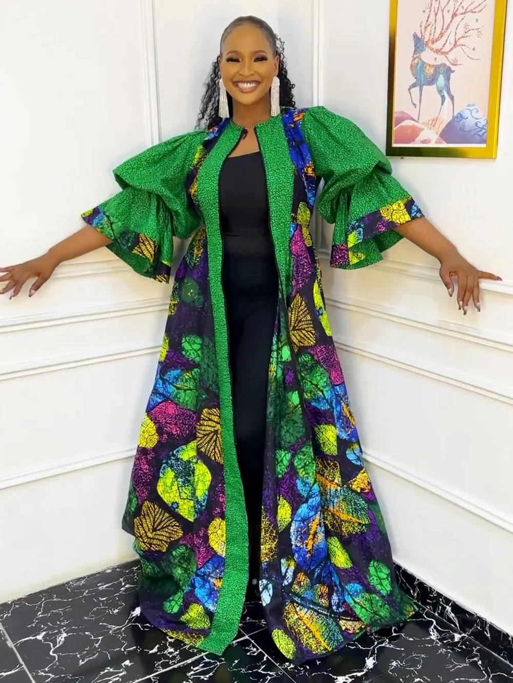 African Dresses for Women Elegant 2024 Muslim Summer Fashion Kaftan Abayas Boubou Robe Dashiki Ankara Print Outfit Evening Gown