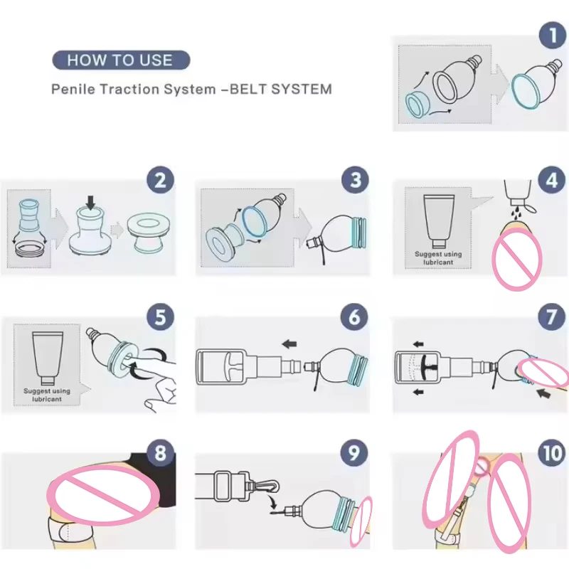 Men's Adjustable Pumps, Suction Power Vacuum Pump Set, Trainer for Extension and Potency Enhancement, SM Men, Sex Toy