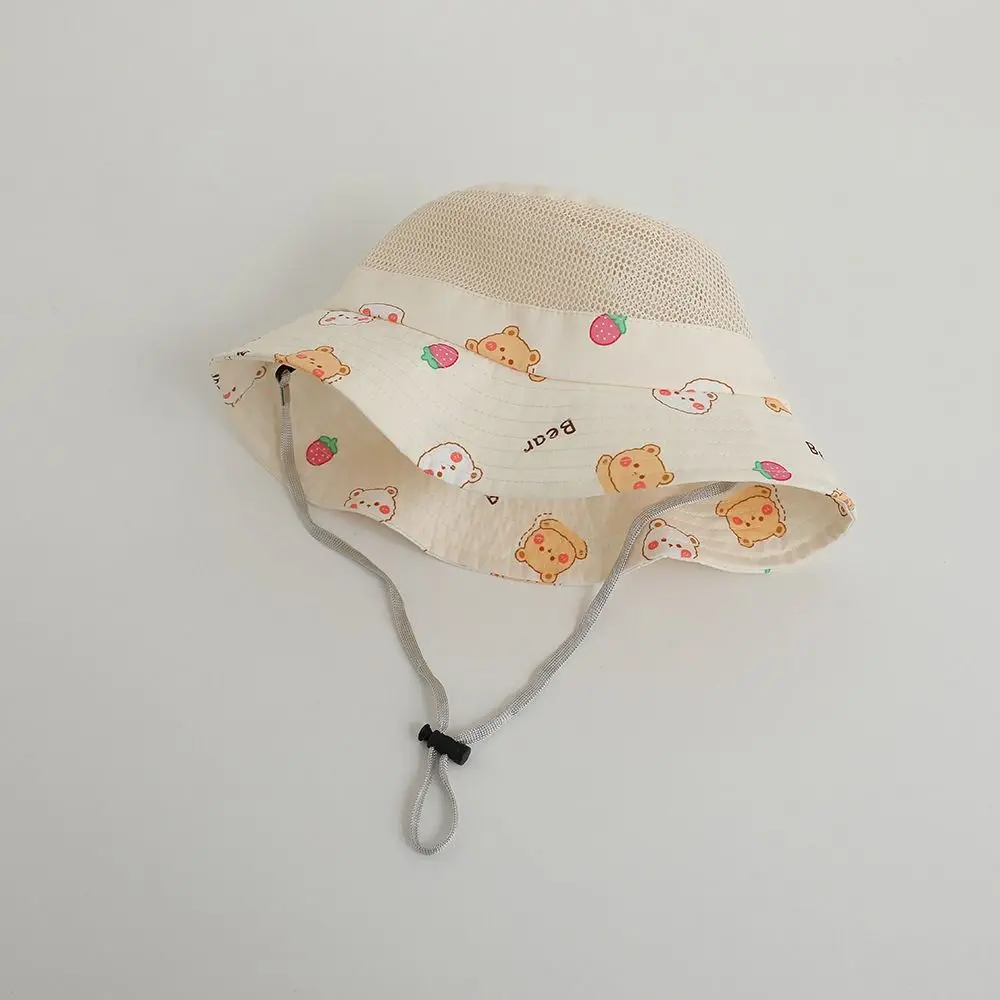 

Повседневная летняя детская панама с сеткой, дышащая, для мальчиков и девочек, с милым мультяшным животным, в стиле рыбацкой шляпы