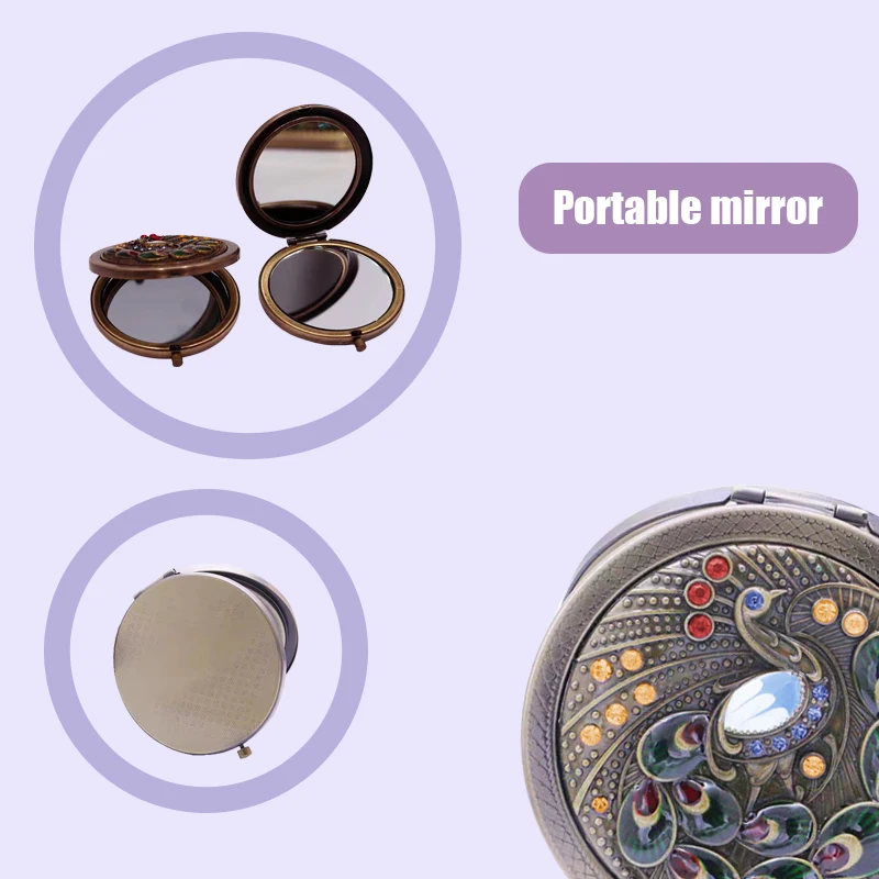 Mirror Light Weight Easy To Carry Vanity Mirror Cosmetic Tools Makeup Mirror With Light Magnifying Small Pocket Portable