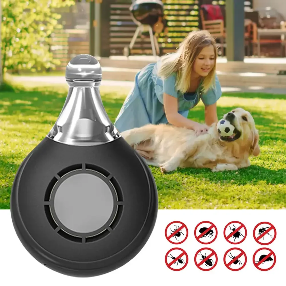 USB Rechargeable Ultrasonic Pest Reject Flea Tick Lice Repeller Collars Mountaineering Buckle Portable for Cat Dog Pet