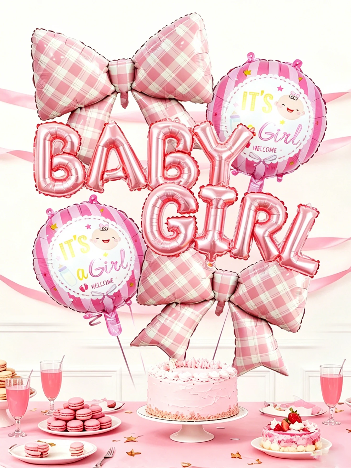 6-teiliges Baby-Folienballon-Set, geeignet für Gender-Reveal-Partys, Badesitzungen, Partydekorationen, Erstgeburtstagsfeiern und Foto-Requisiten.