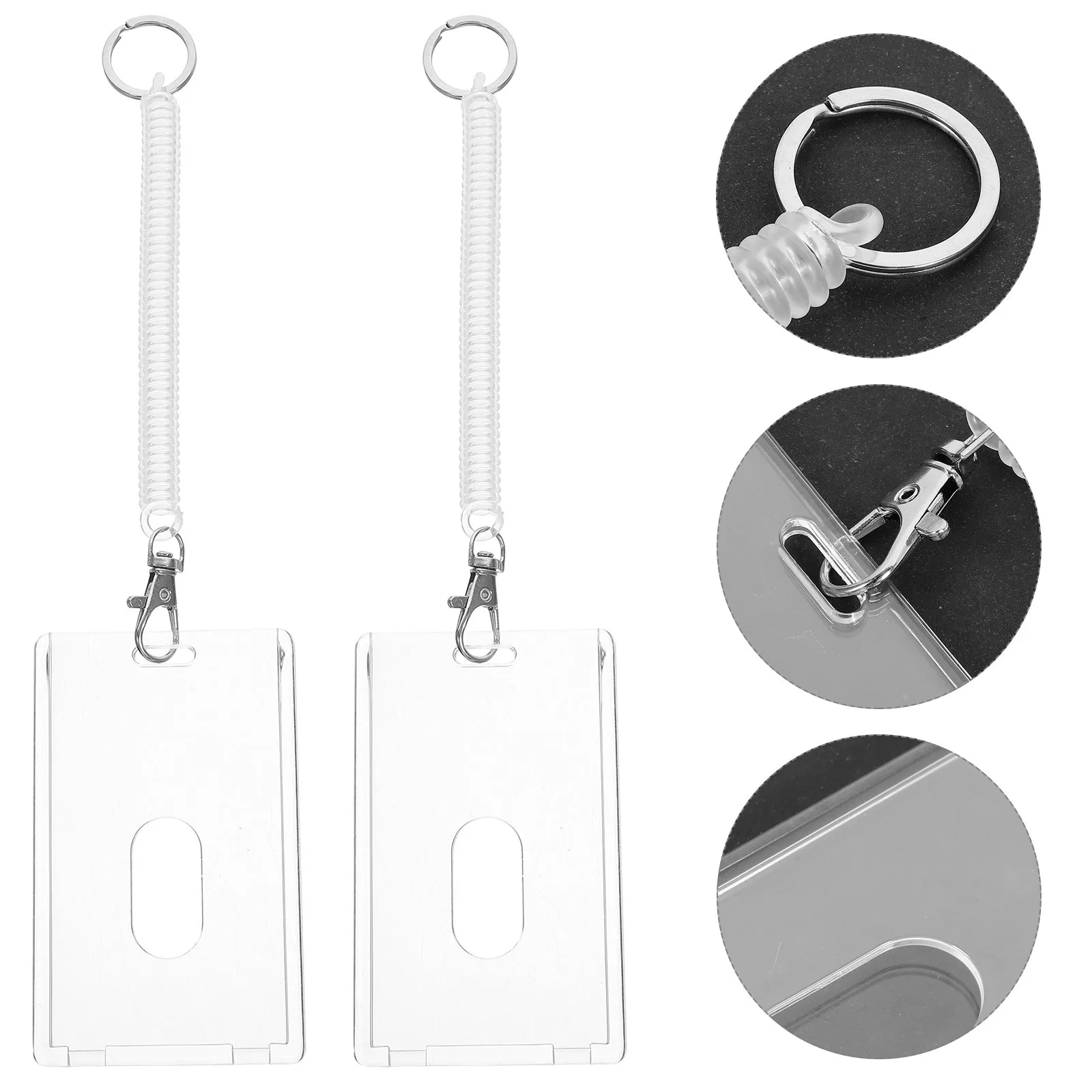 

5 set Card Holder Wristband Reusable Id Badge Cover Vertical Name Tag Protector For Office School Staff Work Cards Pvc Sleeve