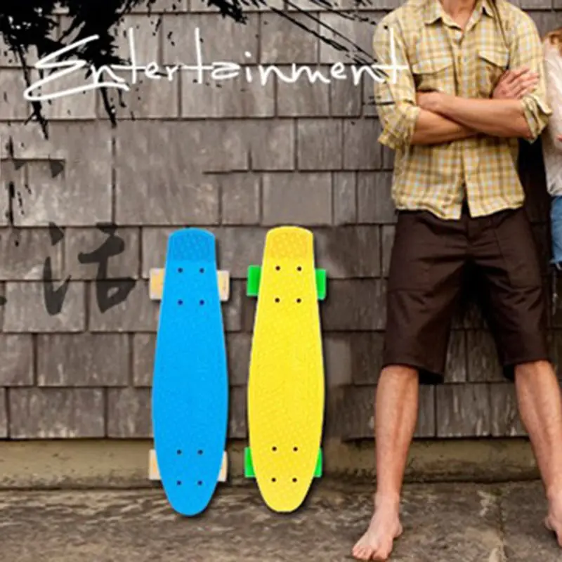 22 นิ้วสเก็ตบอร์ดสี่ล้อ Single-Warp Kick Skate Board สำหรับ Beginner Boy Girl