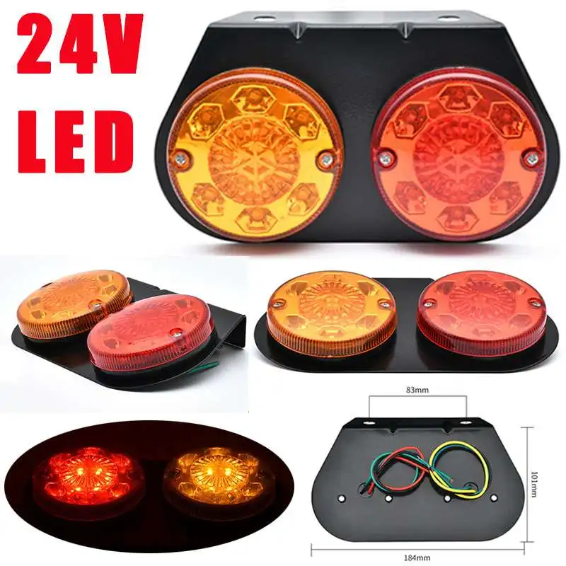 

Pair 24 LED 12V 24V Rear Tail Lights Brake Stop Turn Singal Side Marker Warning Lamp Indicator Reflector Car Truck Trailer Lorry