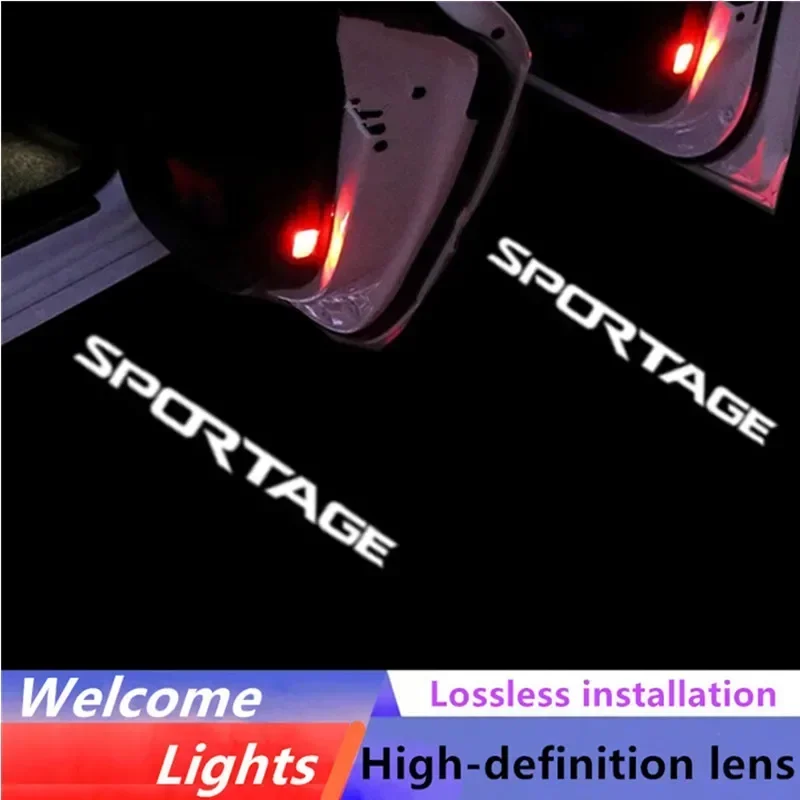 2PCS Led Emblem Car Door Light Luces Projector For Kia Sportage JA JE SL QL Car Good Decoration