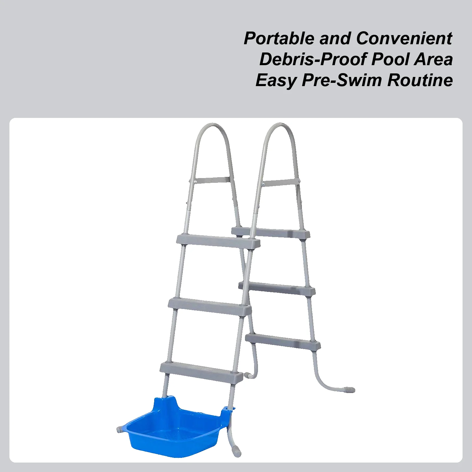 

Pool Foot Tray PP Non Slip Pool Foot Wash Basin Installed On The Pool Ladder Portable Anti-Slip Tubs Buckets For Soaking Shower
