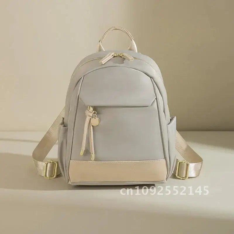 Luxury Women's Casual Small 2024 Fashion Colorblock Backpacks Bag College Bags Korean Waterproof Lightweat Work Nylon Commuting