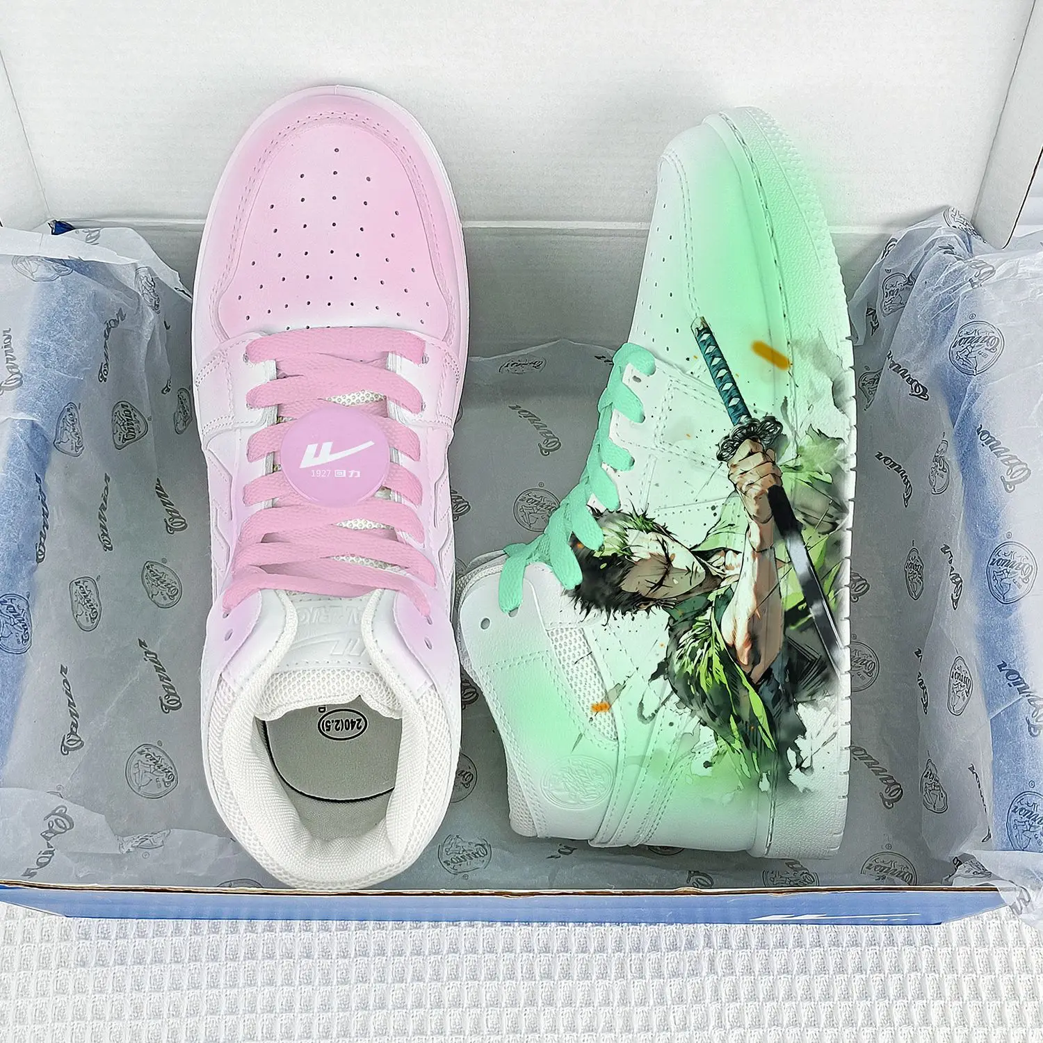 Novelty Mismatched Design Print Skate Shoes for Men Women Low Top Lace Up Breathable Casual Board Shoes Street Style Sneakers