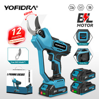 Yofidra 60mm Brushless Electric Pruner Shear 2 Gears Cordless Tree Bonsai Pruning Electric Scissors For Makita 21V Battery Pin