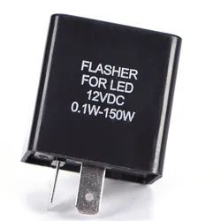 12V 2 Pin Motorcycle Blinker Adjustable Electronic LED Flasher Relay Turn Signal Indicator