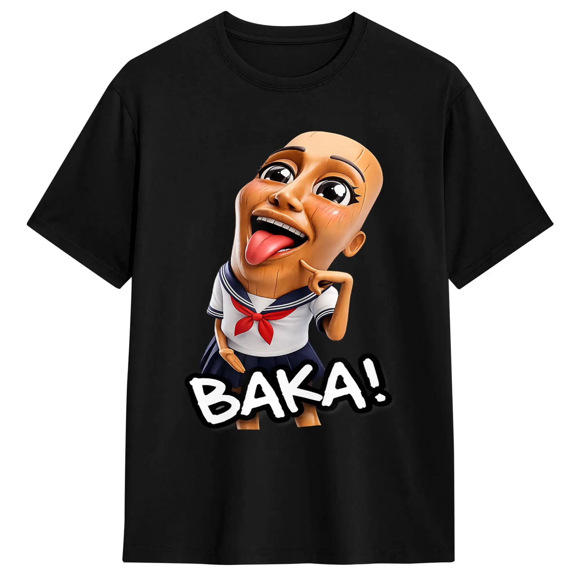 Baka Tung Tung Sahur Funny Anime Brainrot Meme T-Shirt Men Cotton Tee Shirt Crew Neck Short Sleeve T Shirt Big Size Clothes