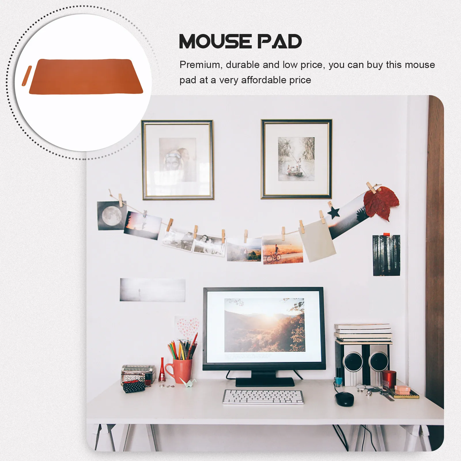 PU Large Mouse Pad Office Desk Mat Anti-Skid Desk Pad Protector for Office Home Multifunction Laptop Use