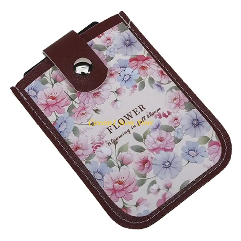 A3PC Sliding Card Wallet Leather Card Case Multifunctional Card Organiser For Women