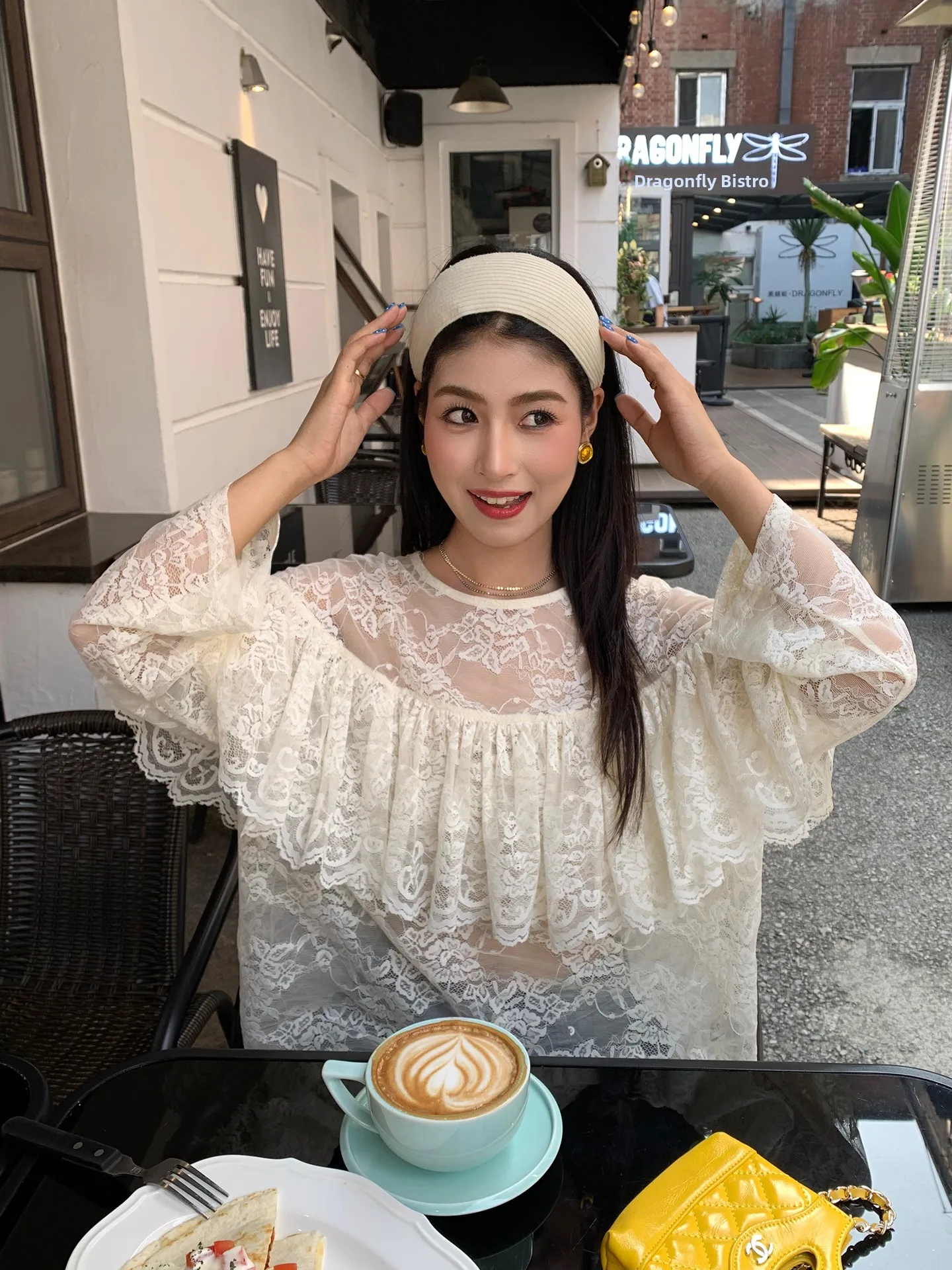 

Кружевной топ без рукавов для женщин Ele с цветочным принтом, удобная дышащая нейлоновая ткань, круглая, свободная посадка