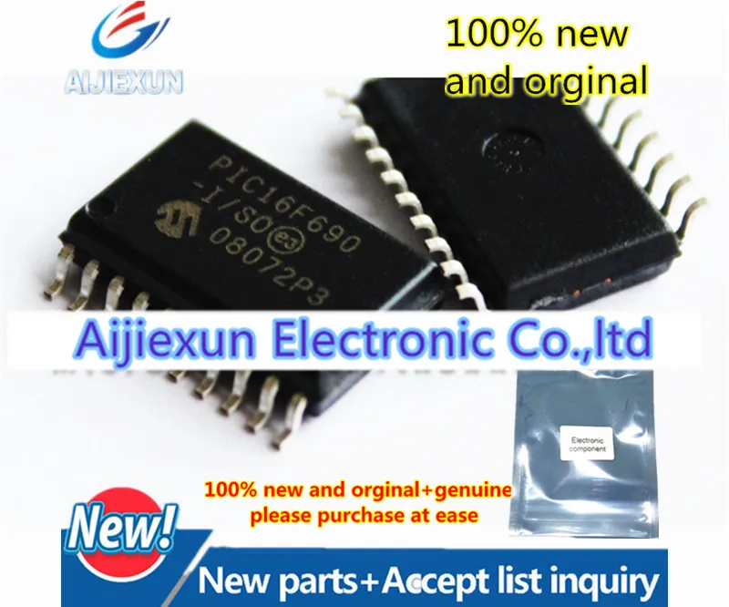 10pcs 100% new and orginal PIC16F690-I/SO SOP20 20-Pin Flash-Based, 8-Bit CMOS Microcontrollers with nanoWatt Technolog in stock