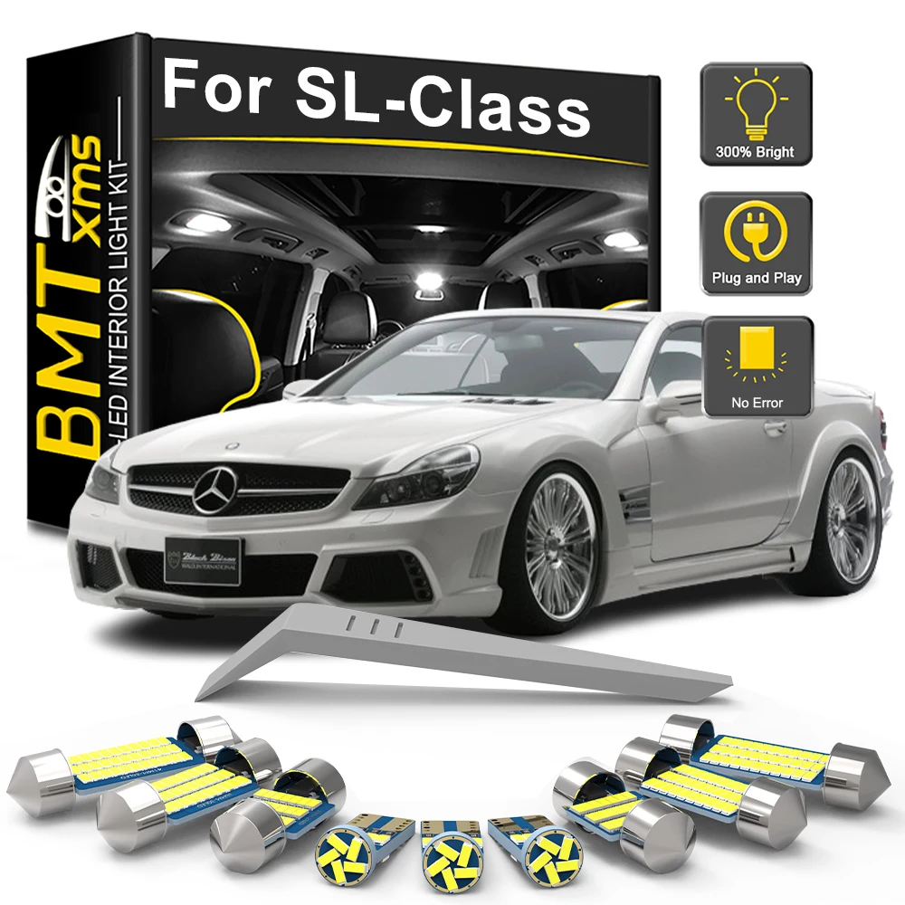 

BMTxms 12PCS For Mercedes Benz SL-Class R129 1990-1998 1999 2000 2001 Car LED Interior Light Bulb Kit Lamp Canbus Accessories