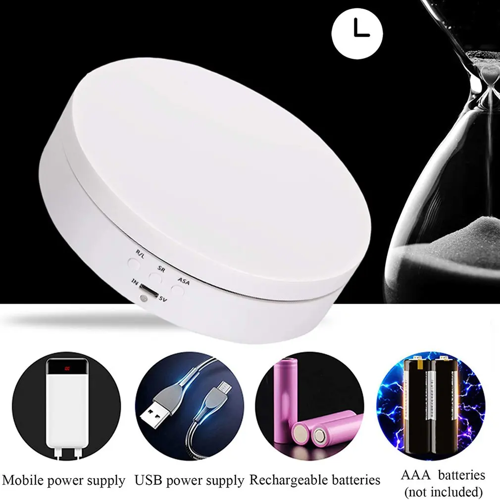 Plataforma giratoria eléctrica inteligente, soporte giratorio automático para exhibición de relojes y joyería, fotografía ajustable, 360 grados, velocidad de carga
