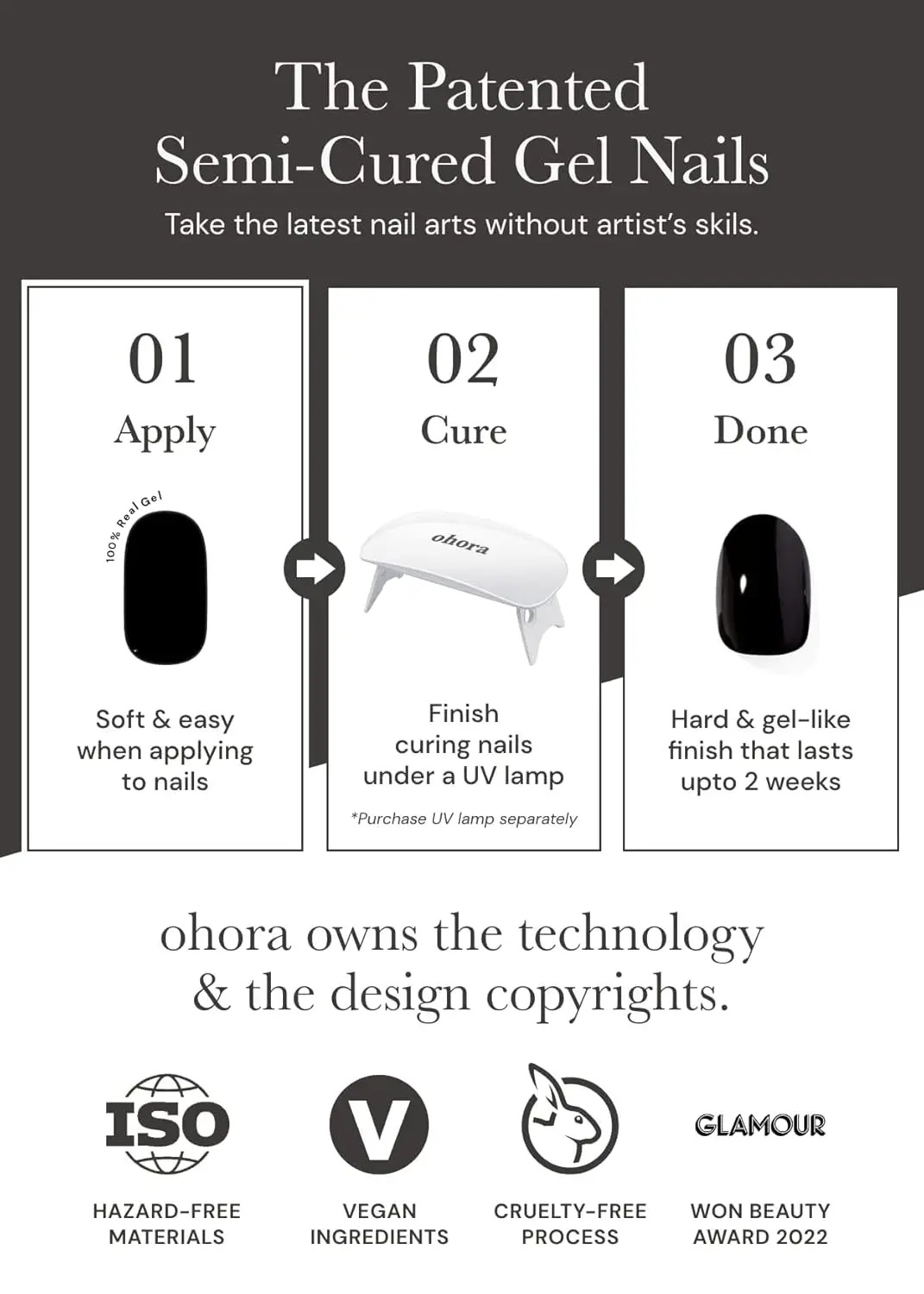 شرائط أظافر جل شبه معالجة باللون الأحمر الفرنسي - آمنة للأشعة فوق البنفسجية/LED، تدوم طويلاً، سهلة الاستخدام والإزالة - تتضمن وسادات إعداد وملف وعصا #3