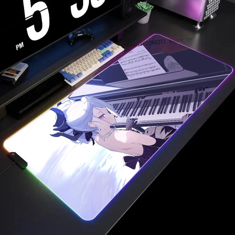 

Game Girl Sorasaki Hina Blue Archive Mousepad XXL RGB Gaming Mouse Pads HD Black Gamer Accessories Large LED