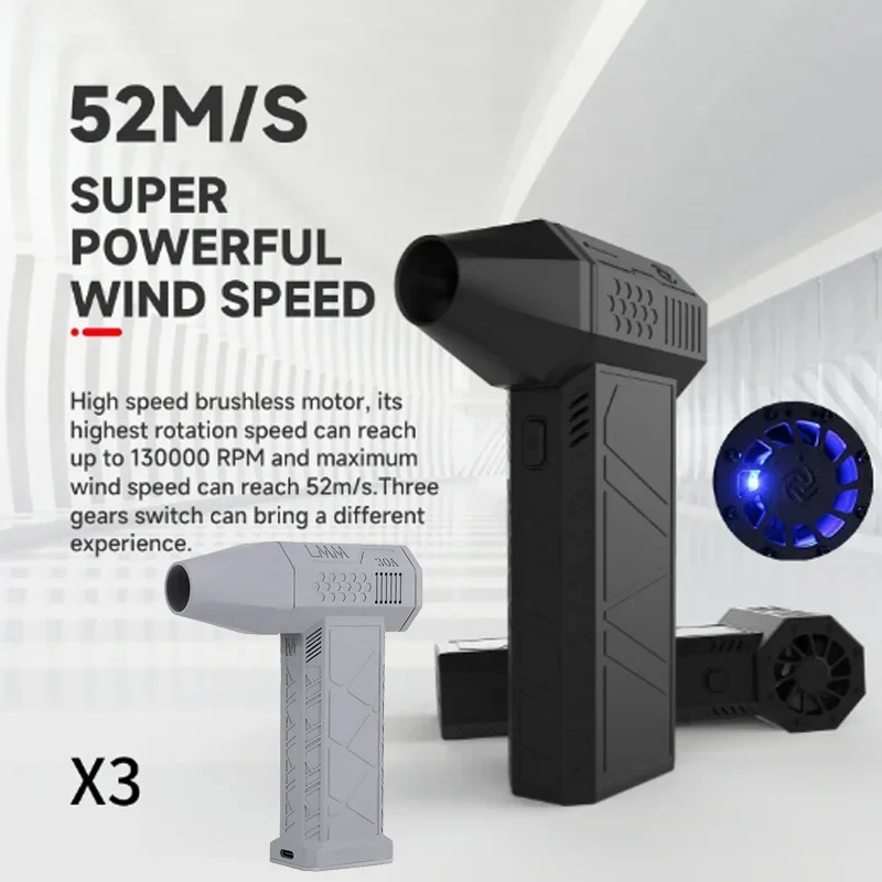 

X3 Violent Blower Mini Turbo Jet Fan Handheld Brushless Motor 130,000 RPM Wind Speed 52m/s Industrial Duct Fan Dropshipping