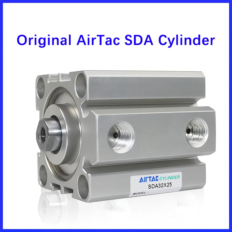 Original AirTac SDA20 - 50mm Bore Compact Thin Air Cylinder 5-100mm Stroke Double Action Aluminium Pneumatic Cylinder