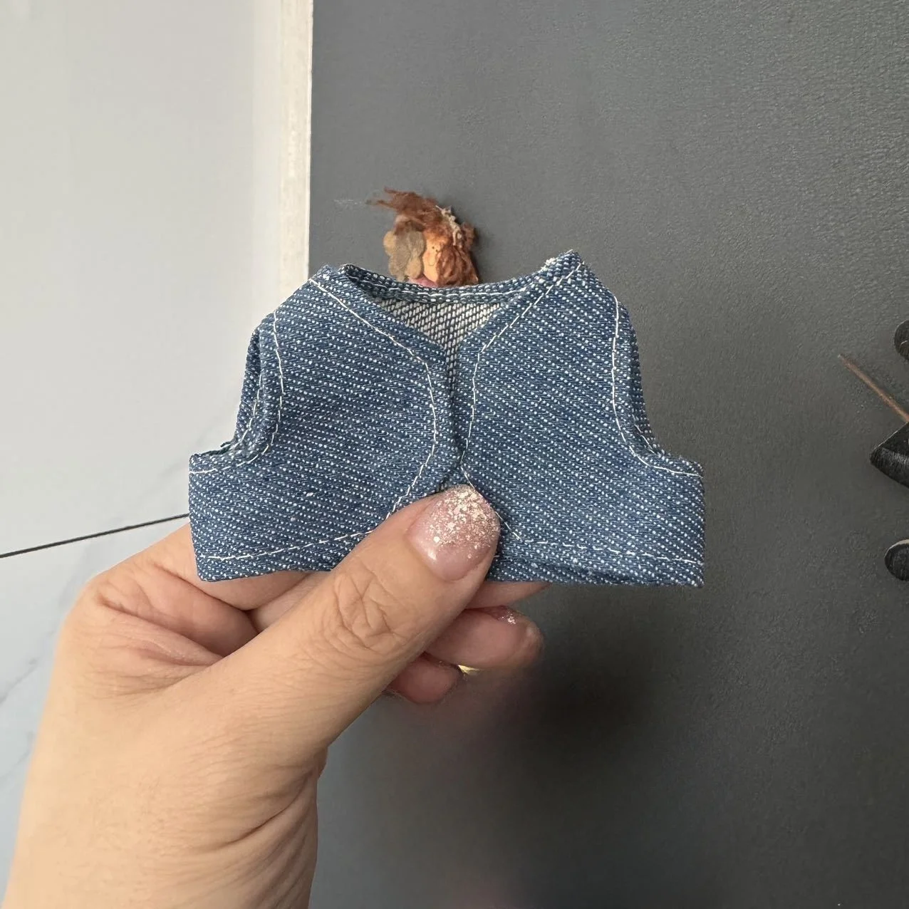 17 cm Labubu ubrania pluszowa zabawka ubrania miś zabawka top kamizelka jeansowa spódnica akcesoria lalka ubrania dla lalek