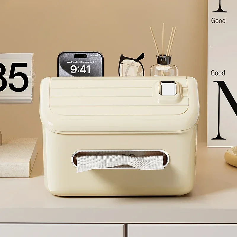 

Tissue Box Multi-functional Advanced Sense Creative Living Room High-end Light Luxury Desktop Remote Storage Box Control