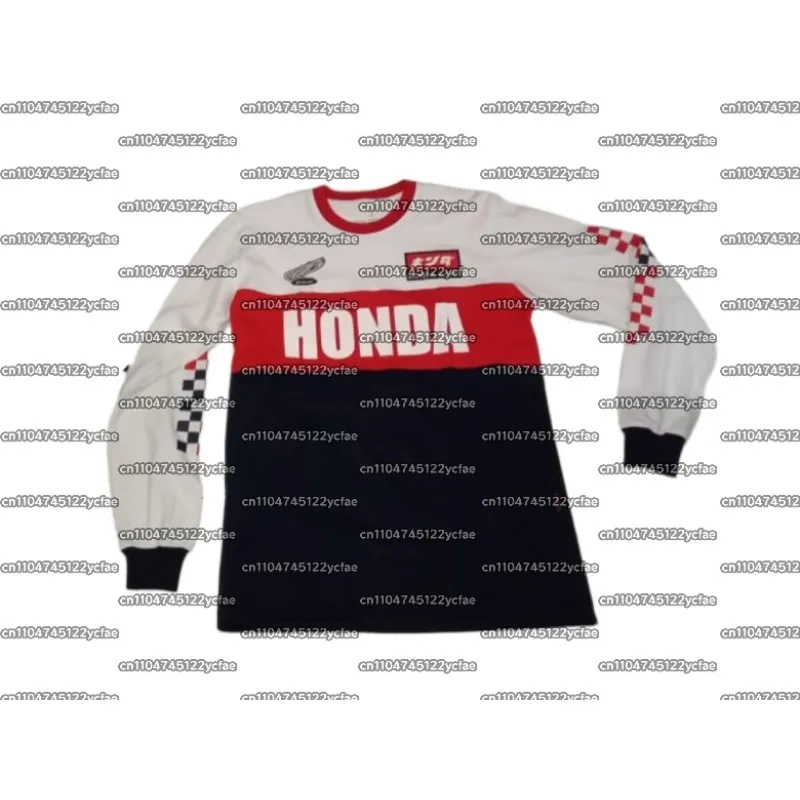 

2025 New Popular Honda Long Sleeve T-shirt Spring and Autumn Motorcycle Fans Team Uniform Adult and Children's Beathable T-shirt