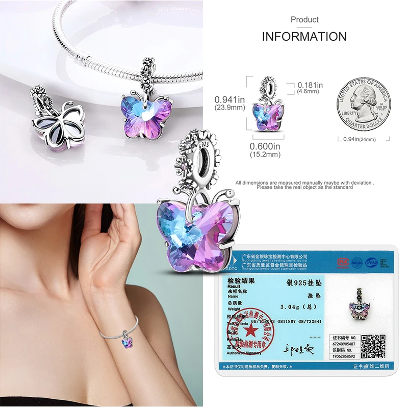 2025 الساخن الأيائل ديناصور مضيئة اليراع استرخى سحر زهرة الخرز بيع 925 فضة صالح الإسورة سوار DIY بها بنفسك دلايات المجوهرات #3